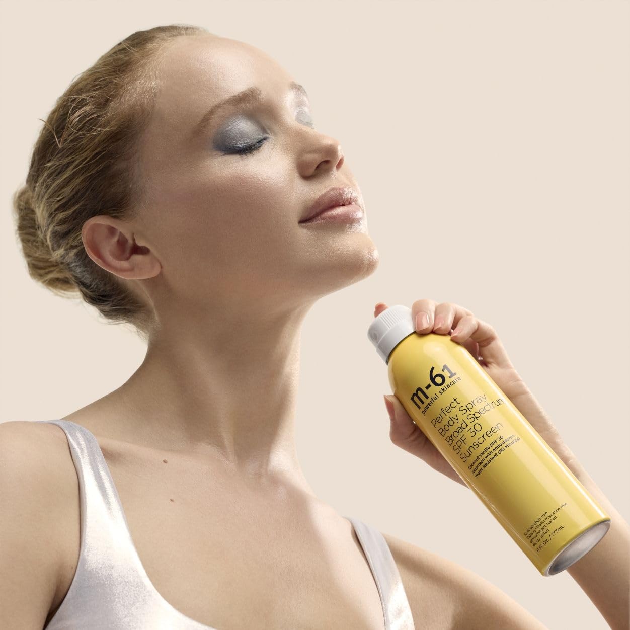 m-61 Body Spray Sunscreen SPF 30 | Non-Aerosol Continuous Sunscreen Spray, Coconut Vanilla Scented - 6 Fl Oz.