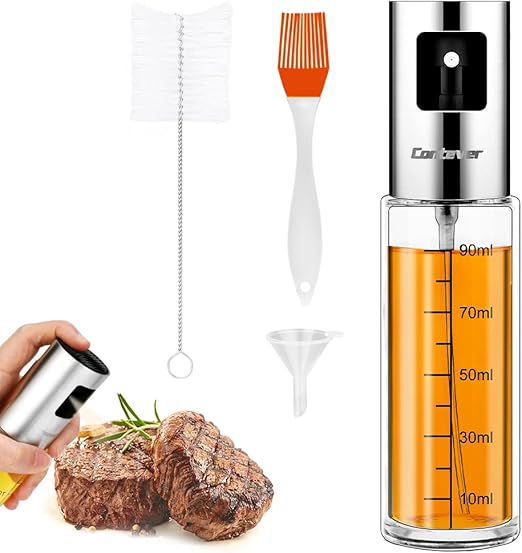 Spruzzino Per Olio 200ml Con Spazzola E Imbuto - Nebulizzatore Per Cucina, Friggitrice Ad Aria E BBQ - Foto 4