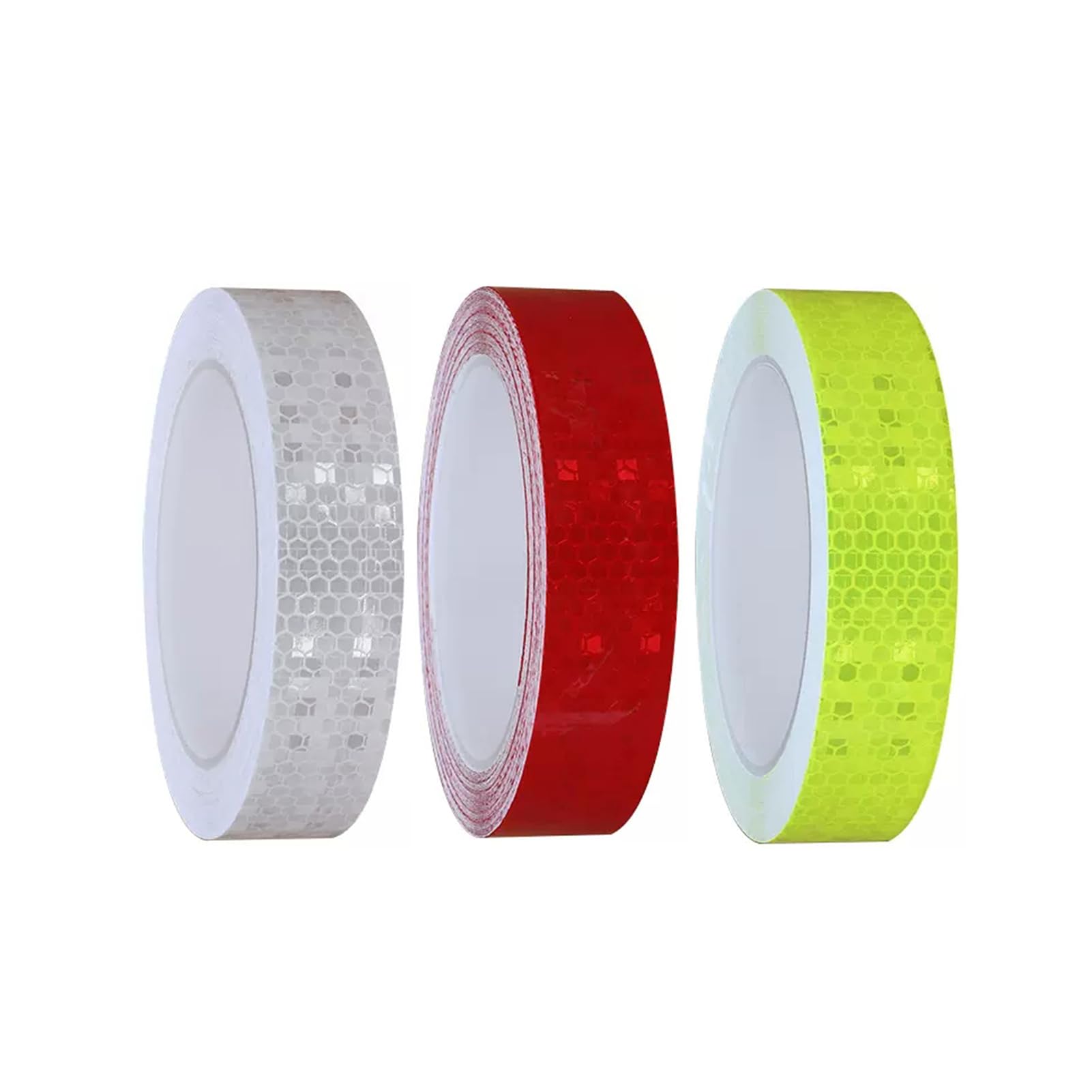 Cinta Reflectante, 3 Rollos de 3 cm × 10 m, Tiras Adhesivas reflectoras de Seguridad for Exteriores, Cinta Fluorescente Adhesiva Impermeable de Advertencia de Seguridad.