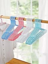 مجموعة شماعات ملابس بلاستيك موفرة للمساحة ومانعة للانزلاق مكونة من 10 قطع، علاقات ملابس متينة وخفيفة الوزن لتعليق البالطو والبنطلونات والفساتين وتنظيم الدولاب والسكن الجامعي