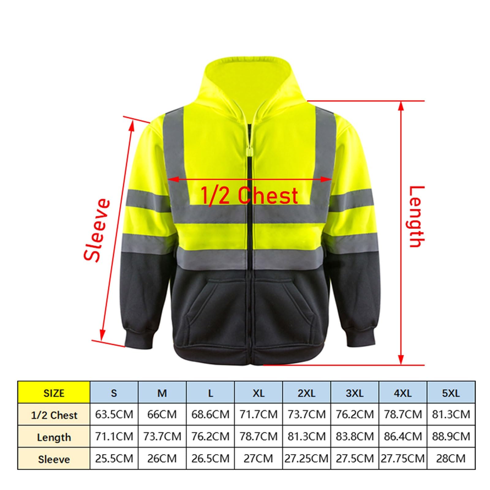 Chaleco reflectante de alta visibilidad, Chaleco Térmico Reflectante de Alta Visibilidad Chaqueta Unisex Multicolor S-5XL