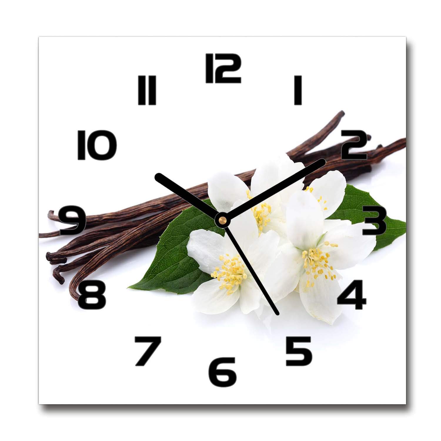 Horloge en verre de sécurité 60x60cm Tulup au design premium avec aiguilles noires