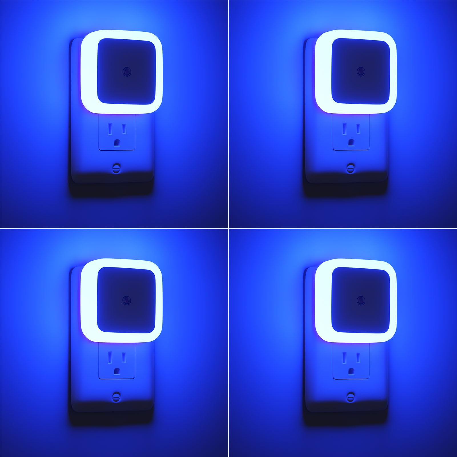 Sujeet Blue Night Light 4 Pack,Night Lights Plug into Wall 4-Pack, Nightlight Plug in Night Lights, Dusk to Dawn Night Lamp Led Night Light for Bedroom, Bathroom, Hallway