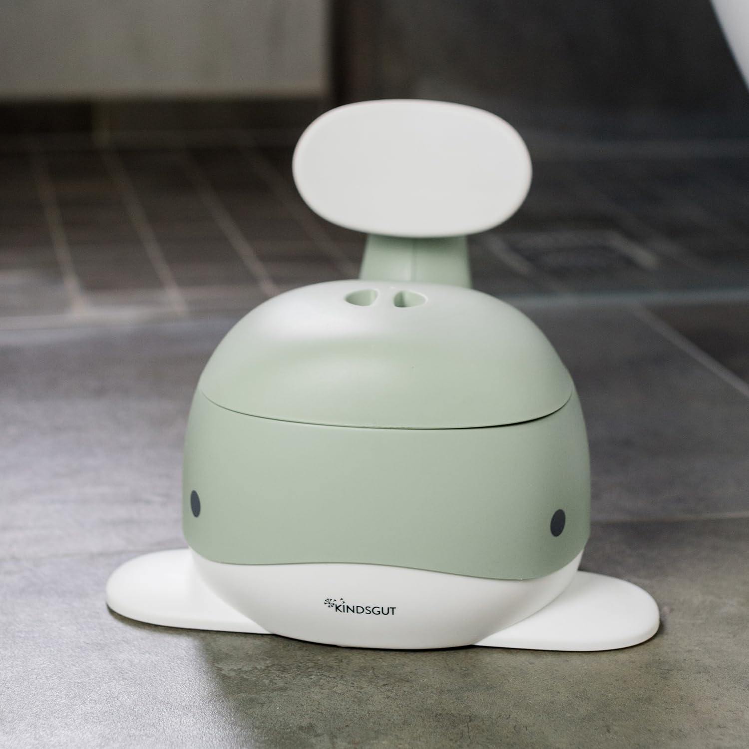 Kindsgut vasino, wc per bambini, design a forma di balena e colori tenui, per l'addestramento al bagno, pistacchio