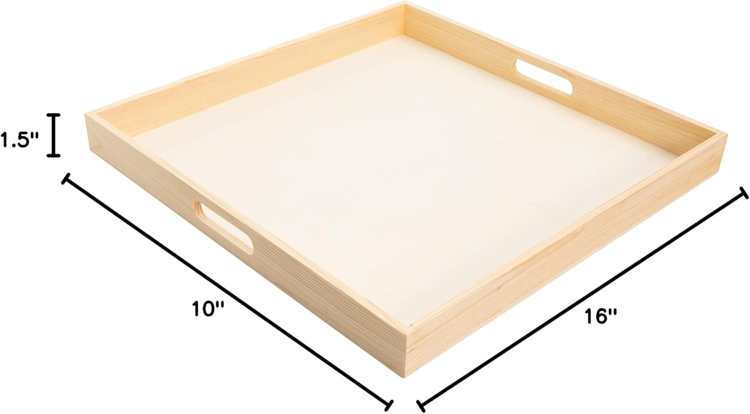 Natural Wood Rectangular Nested Serving Trays with Handles, Set of 5