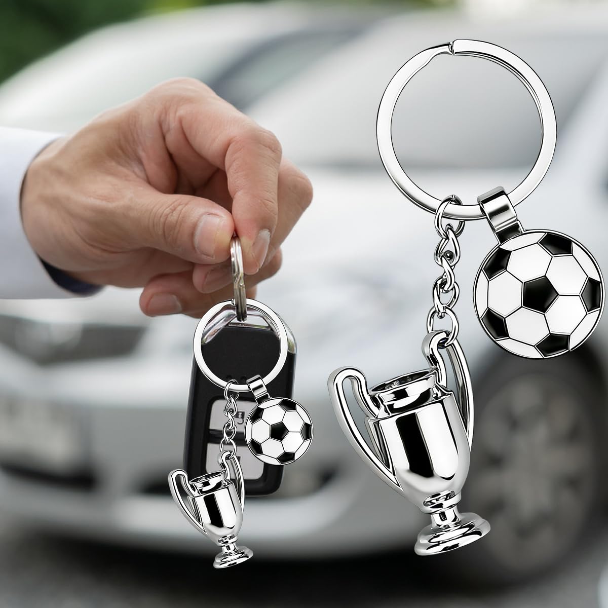 Football Keychain, Football Gift Keychain, Football Keyring for Boys and Girls, for Fans, Couples and Birthday Parties for Exchanging Gifts - 4