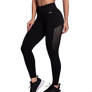Legging Academia Poliamida Cintura Alta Microfuros Sem Costura Fitness Selene