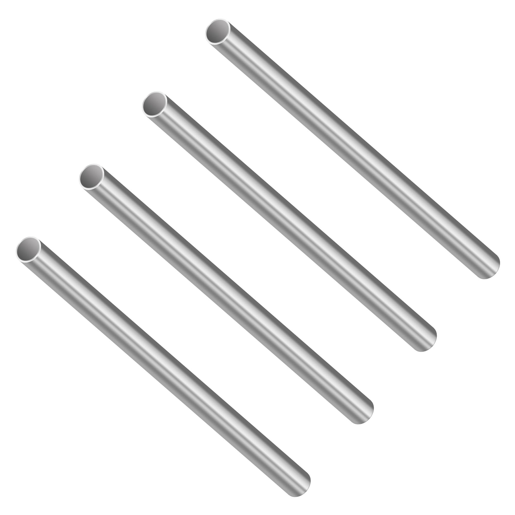 LAVMHAB 304 Stainless Steel Tube, 8mm OD x 0.2mm Wall Thickness 150mm Length, Seamless Stainless Steel Tubing for Industry Machinery, Round Metal Pipe (4pcs)