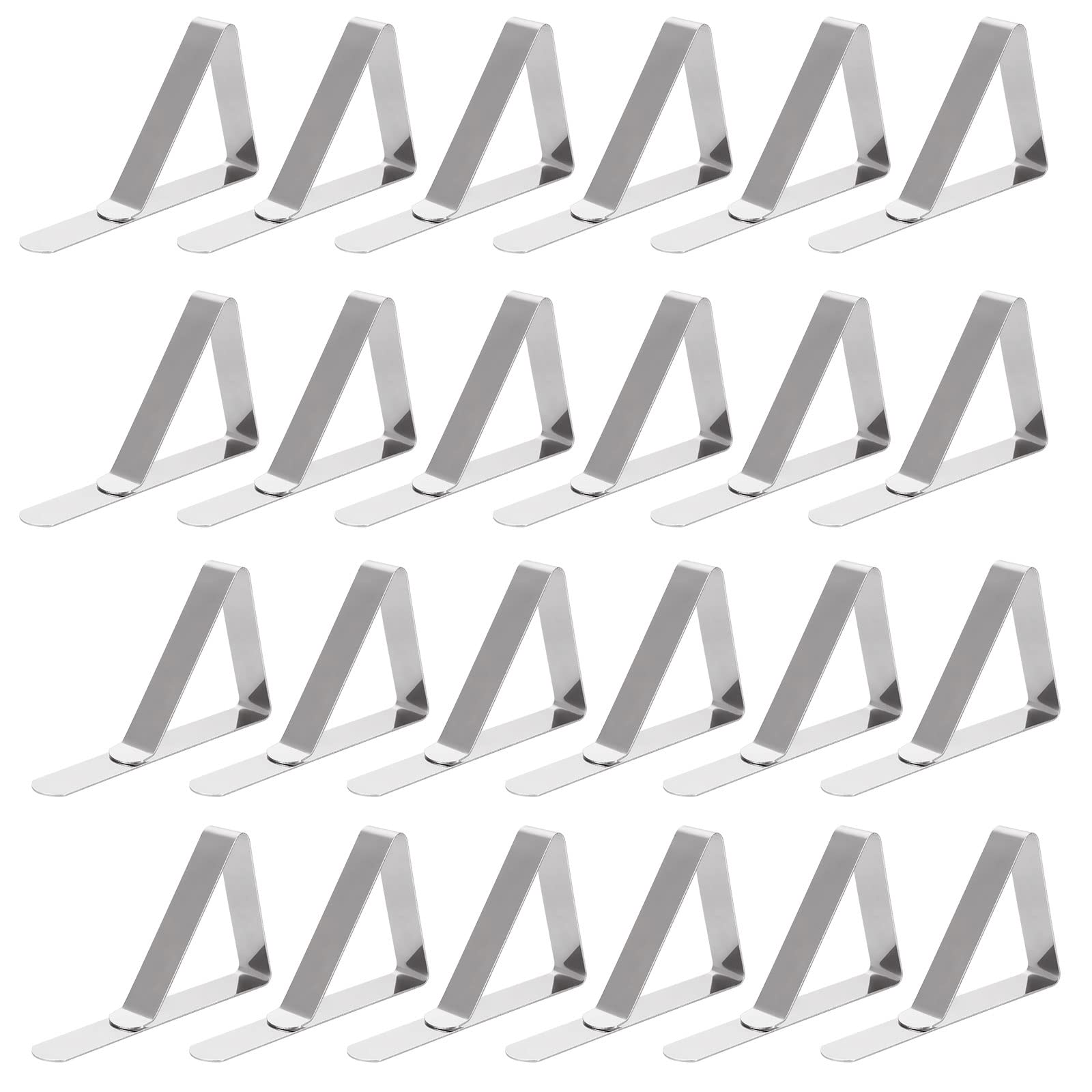 LOLYSIC 100 Pcs Tablecloth Clips, Stainless Steel Table Cloth Clips for Outdoor Table, Adjustable Metal Tablecloth Clips for Outdoor Indoor Party Wedding Picnics Dinner