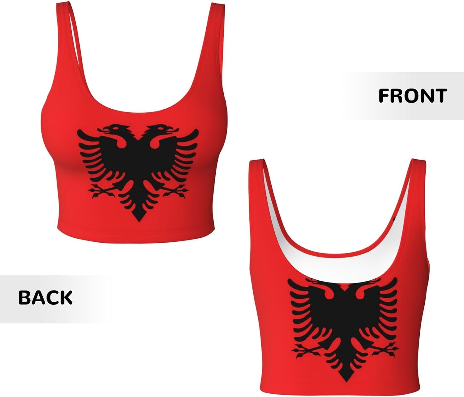 Women's Sports Vest Albanian Flag Printed Soft, Comfortable, Lightweight, and Breathable