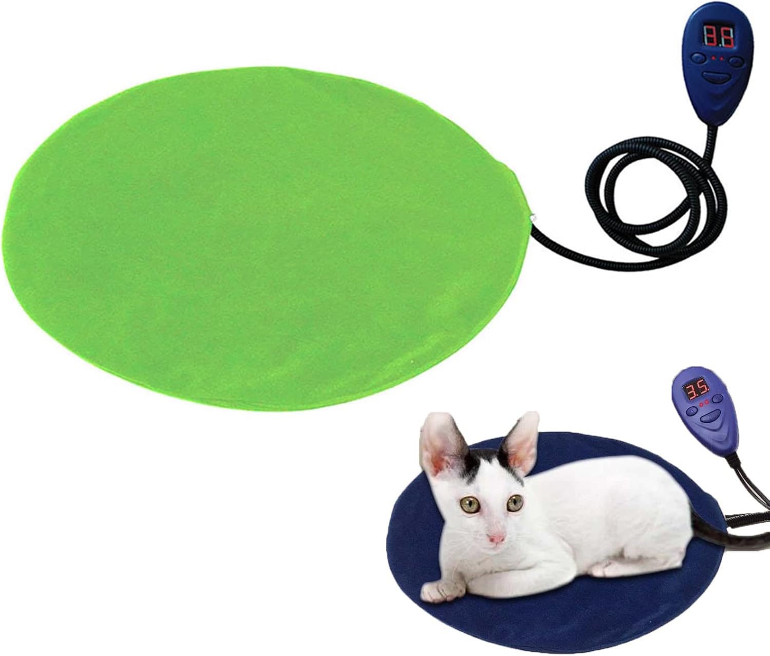 Pet Heating Pad, Electric Heat Pad Mat for Dogs and Cats Indoor Warming Mat with Auto Power Off Anti Chew Cord Low Voltage, Adjustable Timer & 7 Adjustable Temperature (25-55℃)