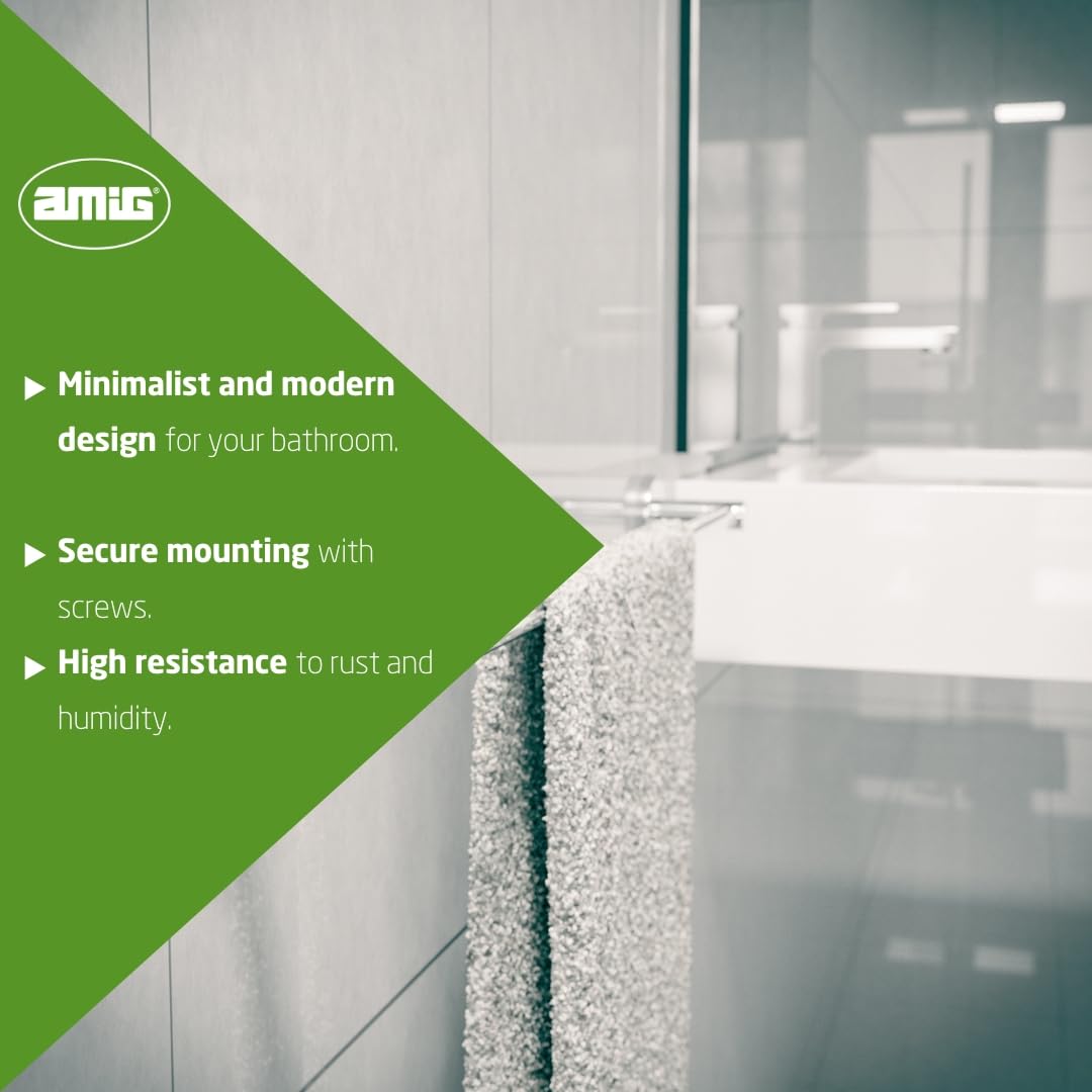 Amig - Bathroom Towel Rail Mod. Gorliz-2, Silver, 50 cm - Image 3