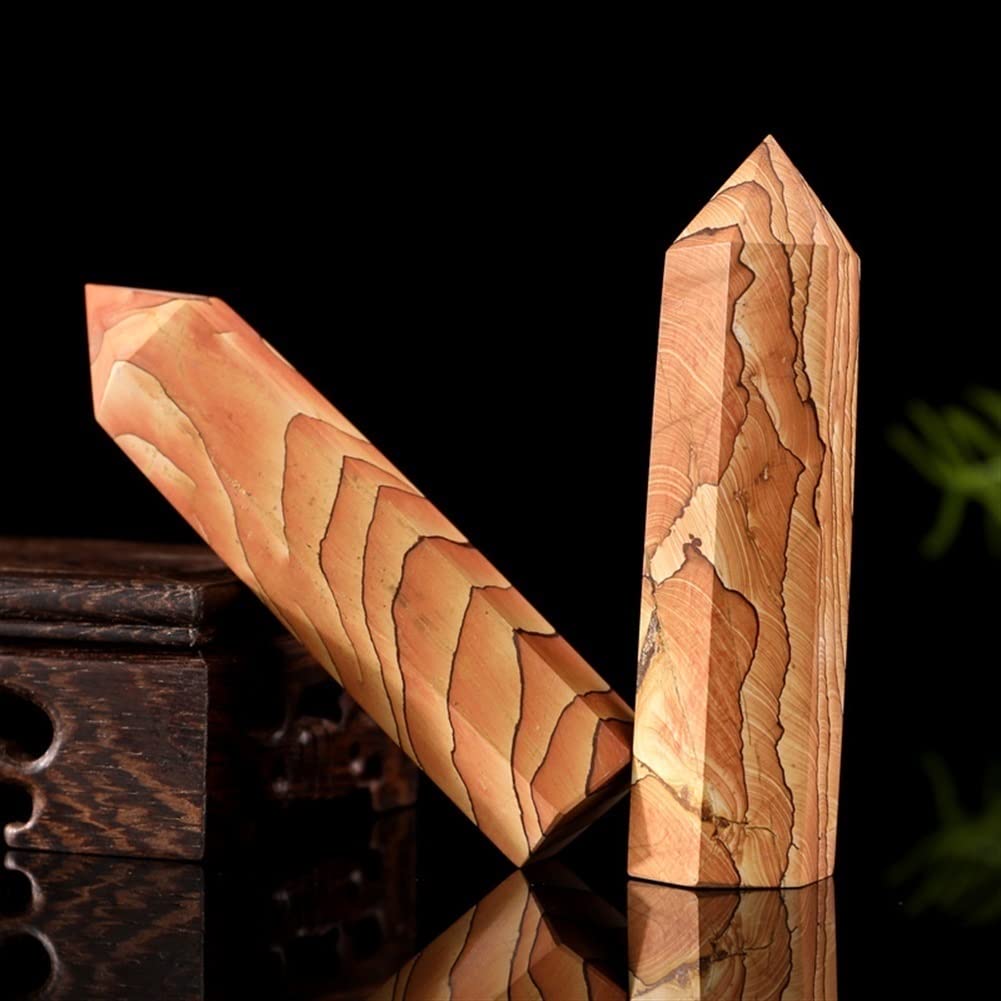 WGPHD Meditation Home 1PCS Natural Wood Graphite Crystal Column Original Stone Grinding Single Meditation Cure six Prism Decoration (Size : 1pcs)