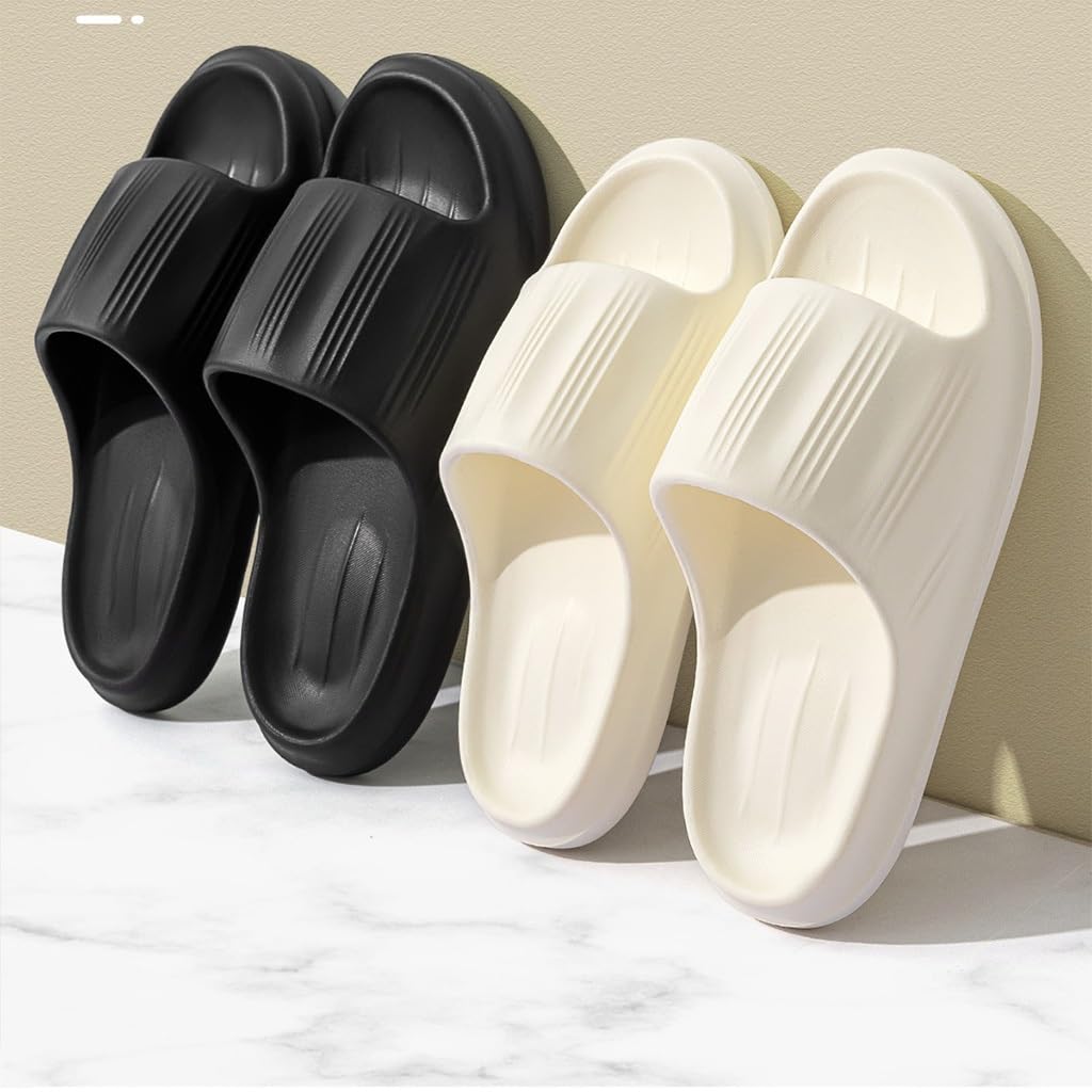 Zapatillas de Hombre Antideslizantes para Ducha con Puntera Abierta, Zapatillas de Almohada Ligeras, Chanclas, Sandalias de Ducha Unisex para baño Antideslizantes Ultra Suaves para Piscina en la Nube