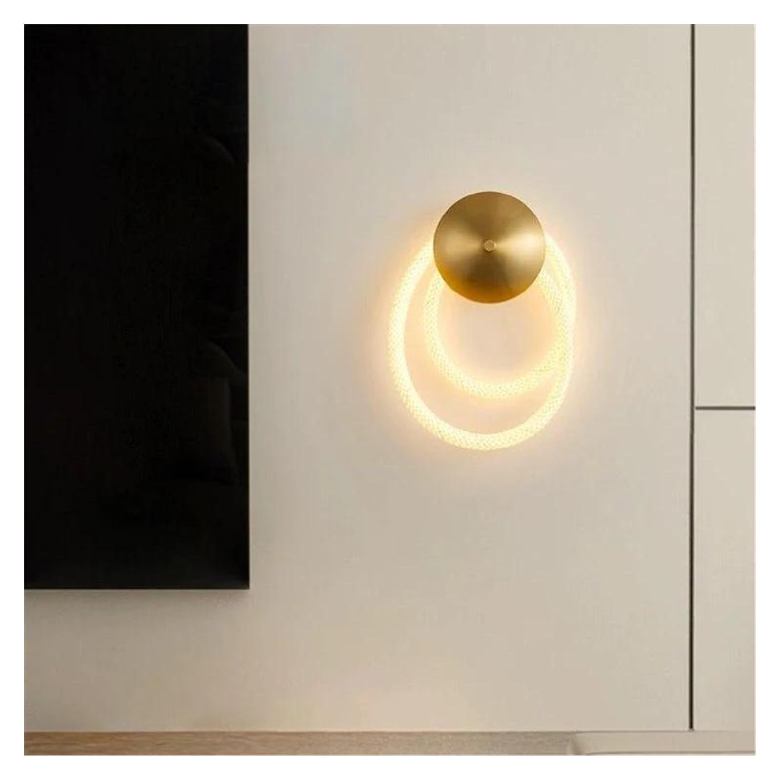 Olskfuh Size_name Flexible Hose Led Wall Lamp Bedroom Living Room Decoration Sconces Bathroom Lighting Fixture,-Brass Double-Layer
