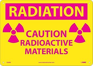 NMC National Marker Corp. R26RB Radiation Caution Radioactive Materials (Graphic) Sign, 10 Inch X 14 Inch, Rigid Plastic