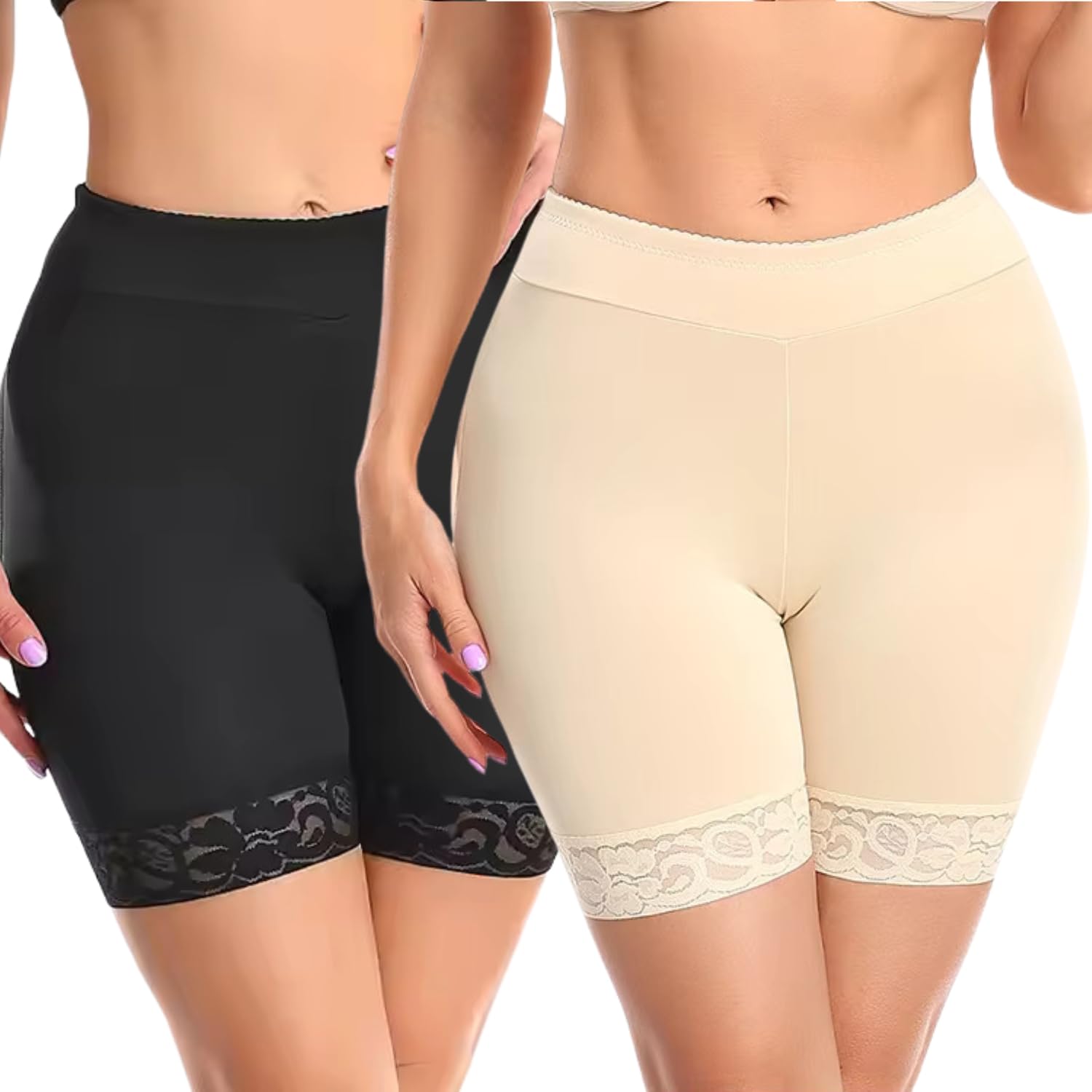 Cotton Blend Under Skirt Shorts High Waisted Regular Slim Fit Stretchable Safety Under Dresses Shorts Lace Boyshorts