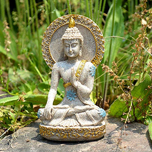 Estatua Buda Thai de Resina y Piedra de 12 cm miniatura 7