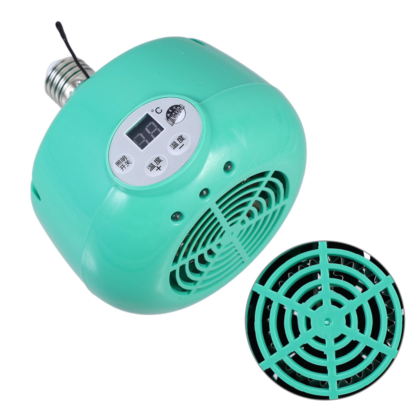 ORFOFE Lámpara Calefactora Ajustable Para Cría De Pollitos Con Emisor De Calor Seguro De Plástico Verde Luz Cálida Para Mascotas Reptiles y Aves Temperatura Regulable Para Gallineros y in