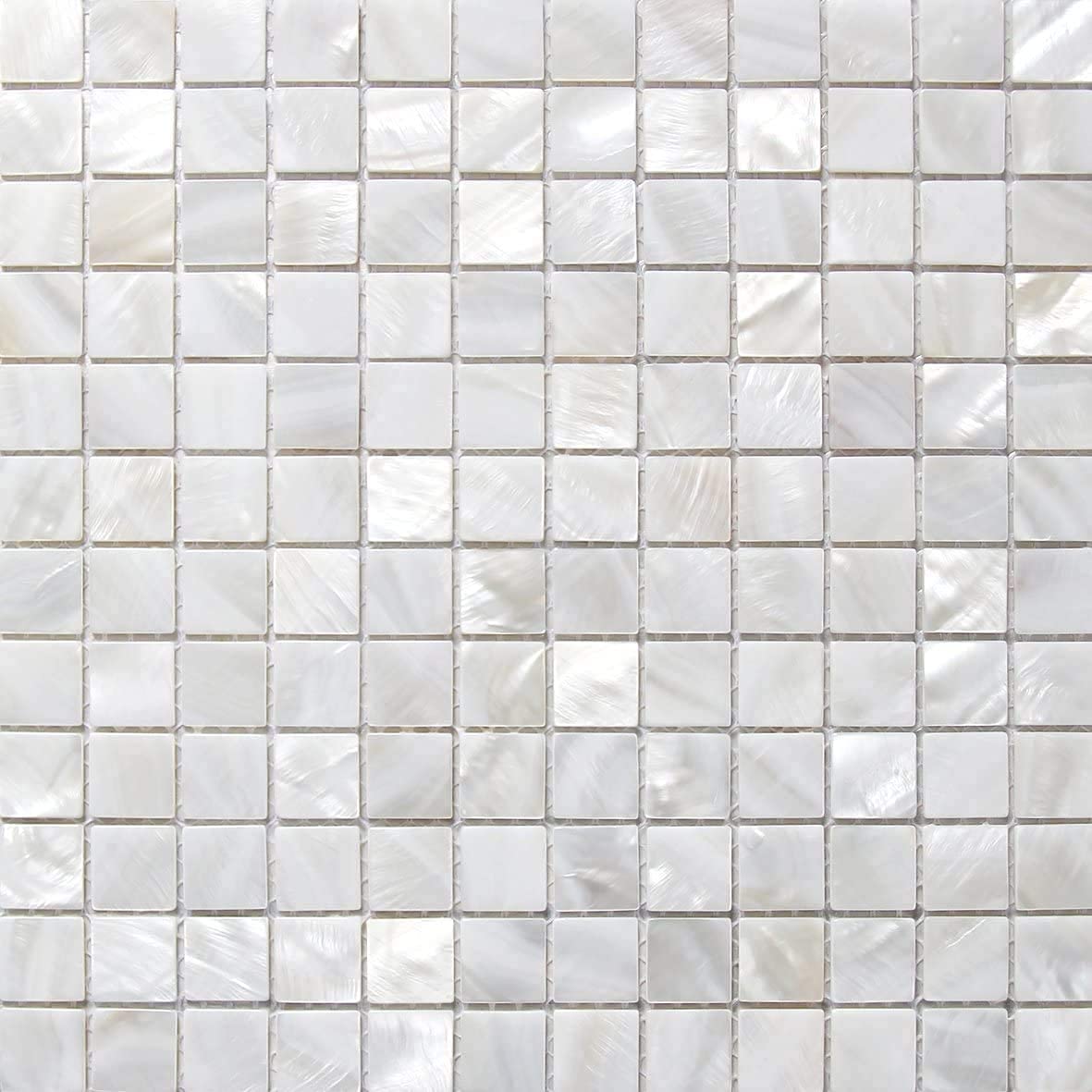 22Square feet Mother of Pearl Mosaic Tiles White Square Shell Tiles 20MM Kitchen Backsplash Tile Shower Background Bathroom Wall Tiles (22)