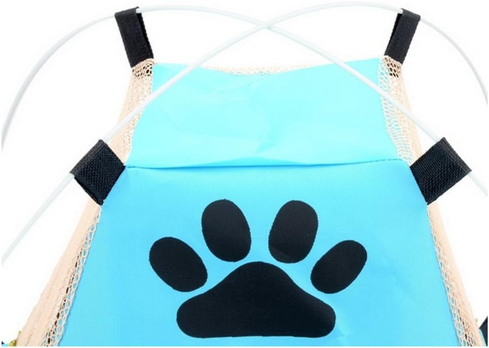 Puppy Dog Bed, Pet Tent Bed, Portable Folding Mesh Oxford Cloth Sun Shade Beach Camping Travel Pop up Tent Teepee for Cat Small Animal Outdoor Indoor, 16.8" W x 16.8" L x 16" H (Blue)