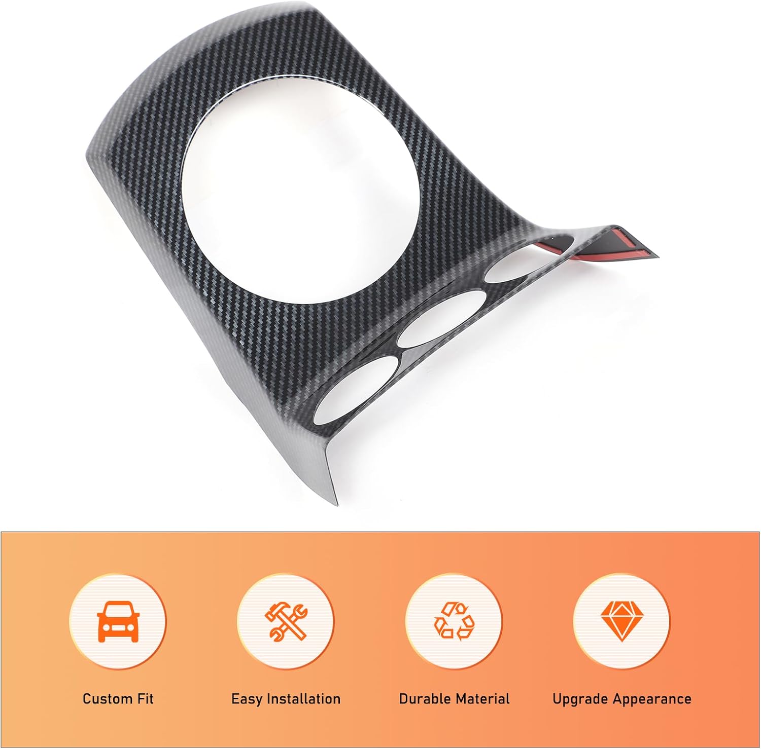 Daeiclru Gear Shift Panel Cover Trim Compatible with Nissan 350z 2003-2006, Automatic Transmission Gear Shifter AC Knob Panel Cover Trim Interior Accessories