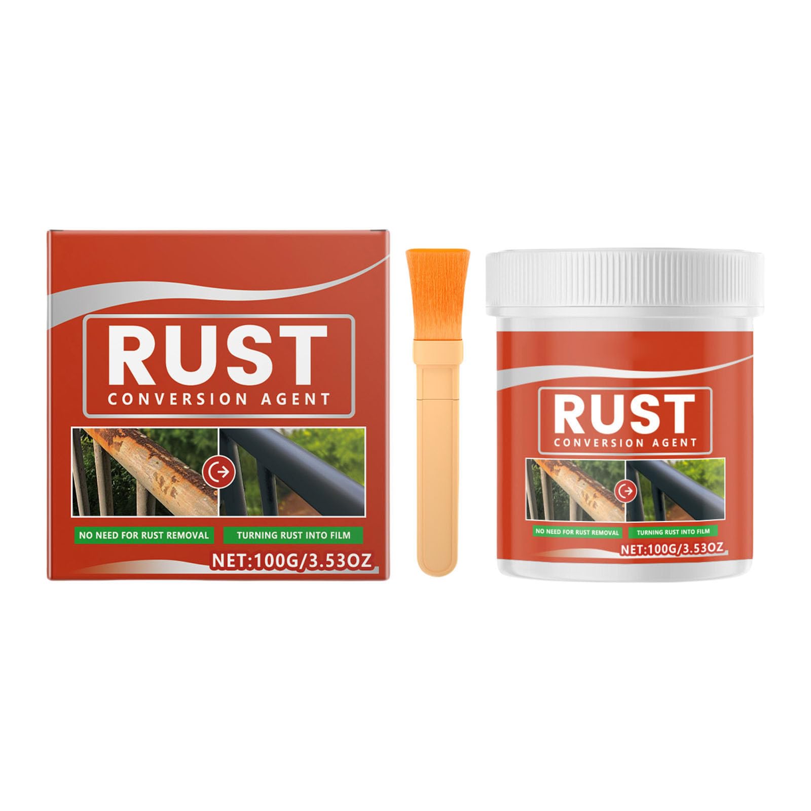 Jazuaiao 3.53oz Rust Inhibitor Paint Metal Rust Converter with Fast Drying and Strong Adhesion Properties for Enthusiasts Rusts Converter