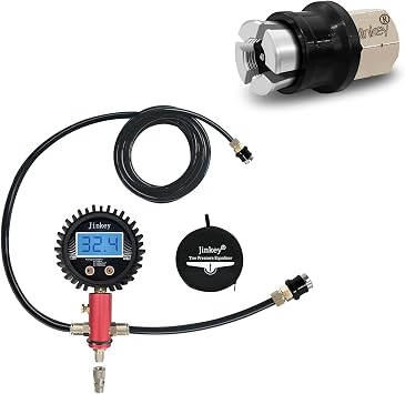 JINKEY Upgrade Dual Tire Pressure Equalizer with Quick Coupler Adaptor + Close Flow Air Chuck