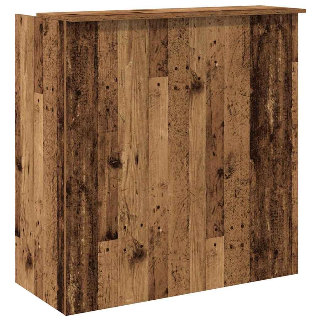 Szafka recepcyjna o wyglądzie starego drewna, 100 x 50 x 103,5 cm, materiał drewnopochodny, meble biurowe, uniwersalne, miejsce do przechowywania, wytrzymałe, do biura, hotelu, kliniki