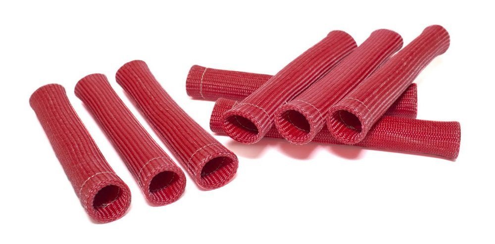 HINSON Spark Plug Wire Heat Boots Heat Protection 8 Cyl - 8.5" Long Red