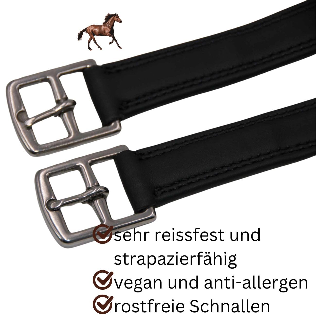 AMKA Lemico Steigbügelriemen mit Edelstahlschnallen wasserabweisend