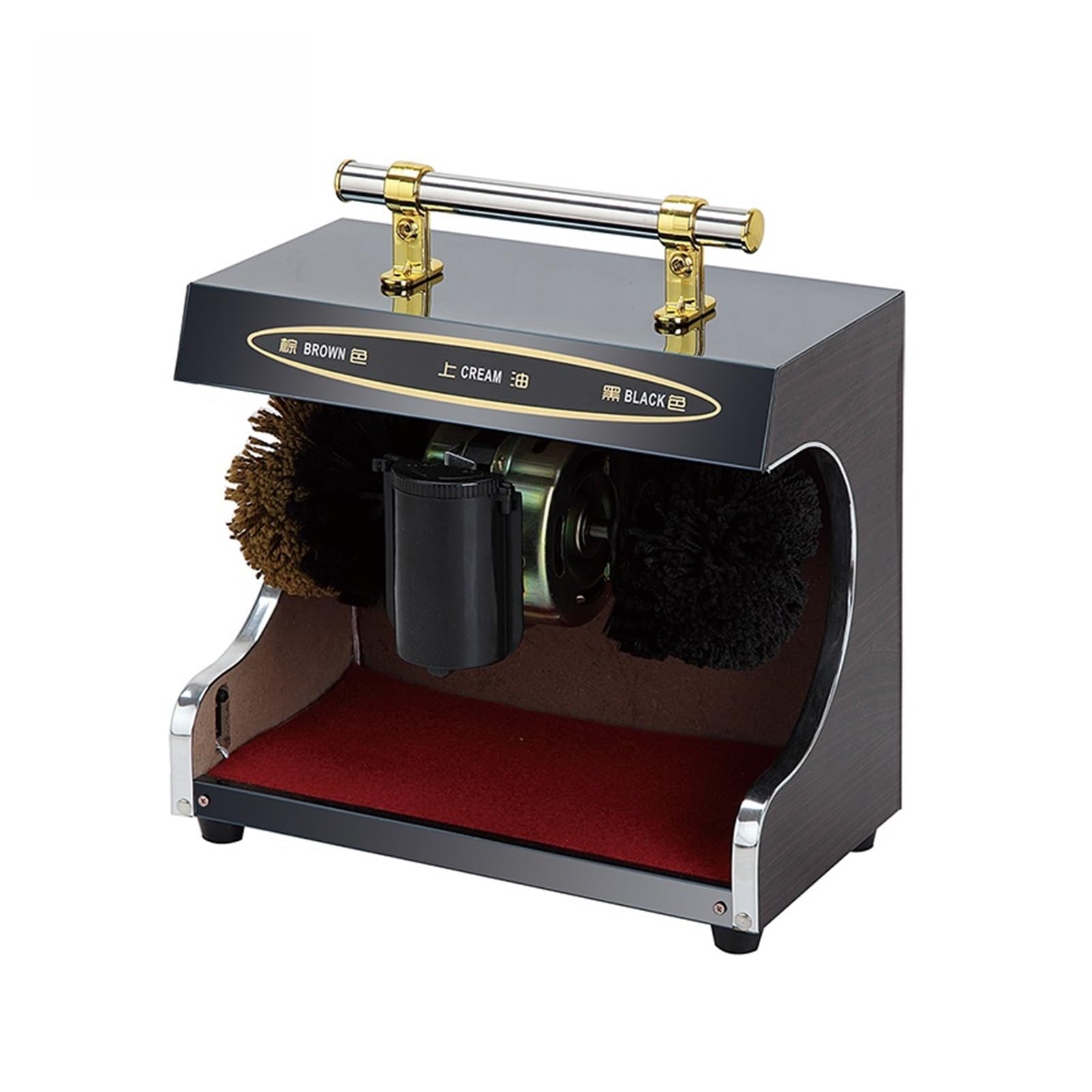Electric Shoes Cleaner Shiner Sole Care Boot Shoe Polisher Brush Automatic Polishing Leather Shine Cleaning Machine Washer(Hard Brush Black)