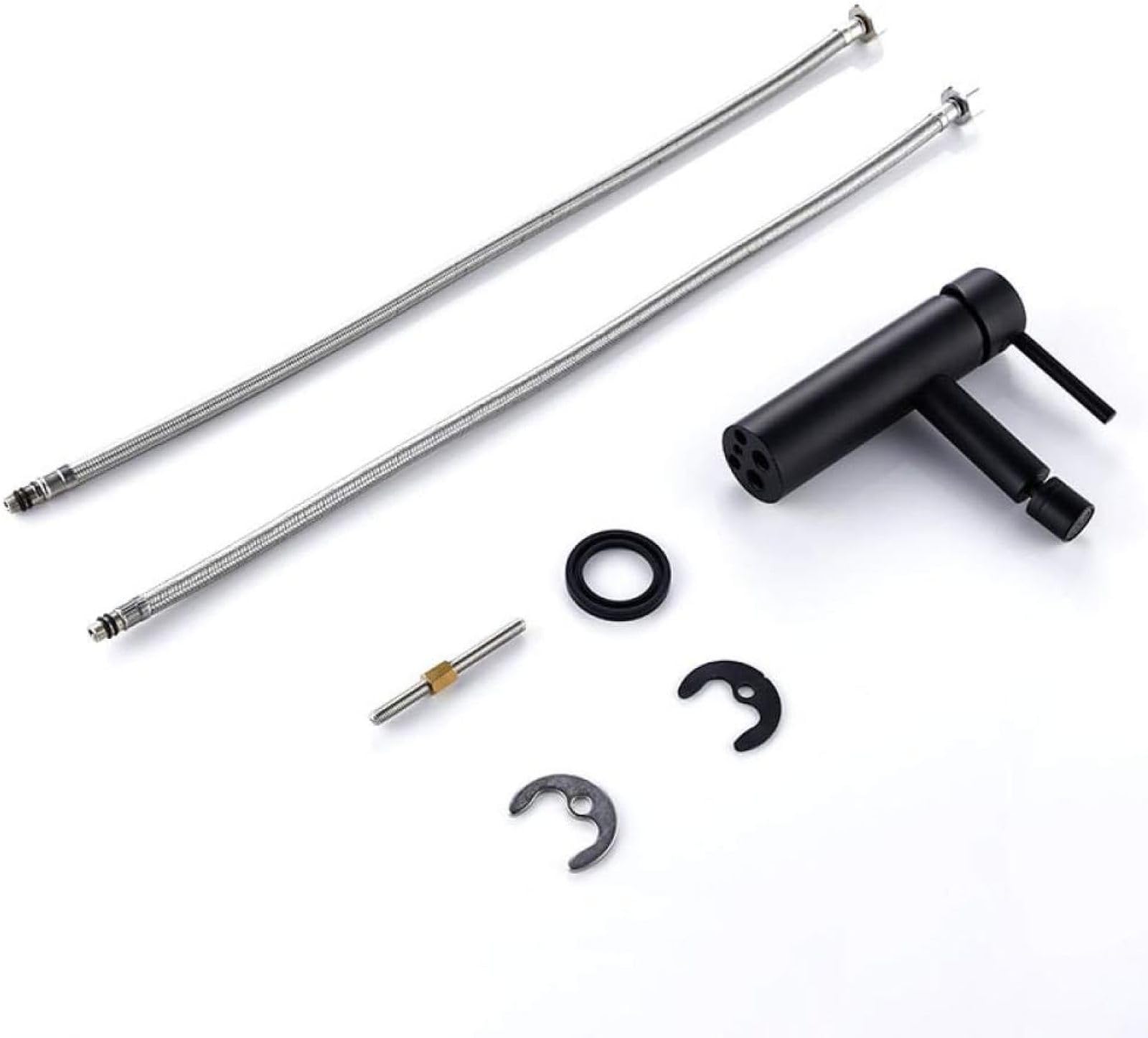 Kit set rubinetto bidet WC rubinetto bidet in ottone Compatible with bagno lavelli monocomando miscelatore rubinetto acqua calda e fredda-nero opaco,rubinetti cucina