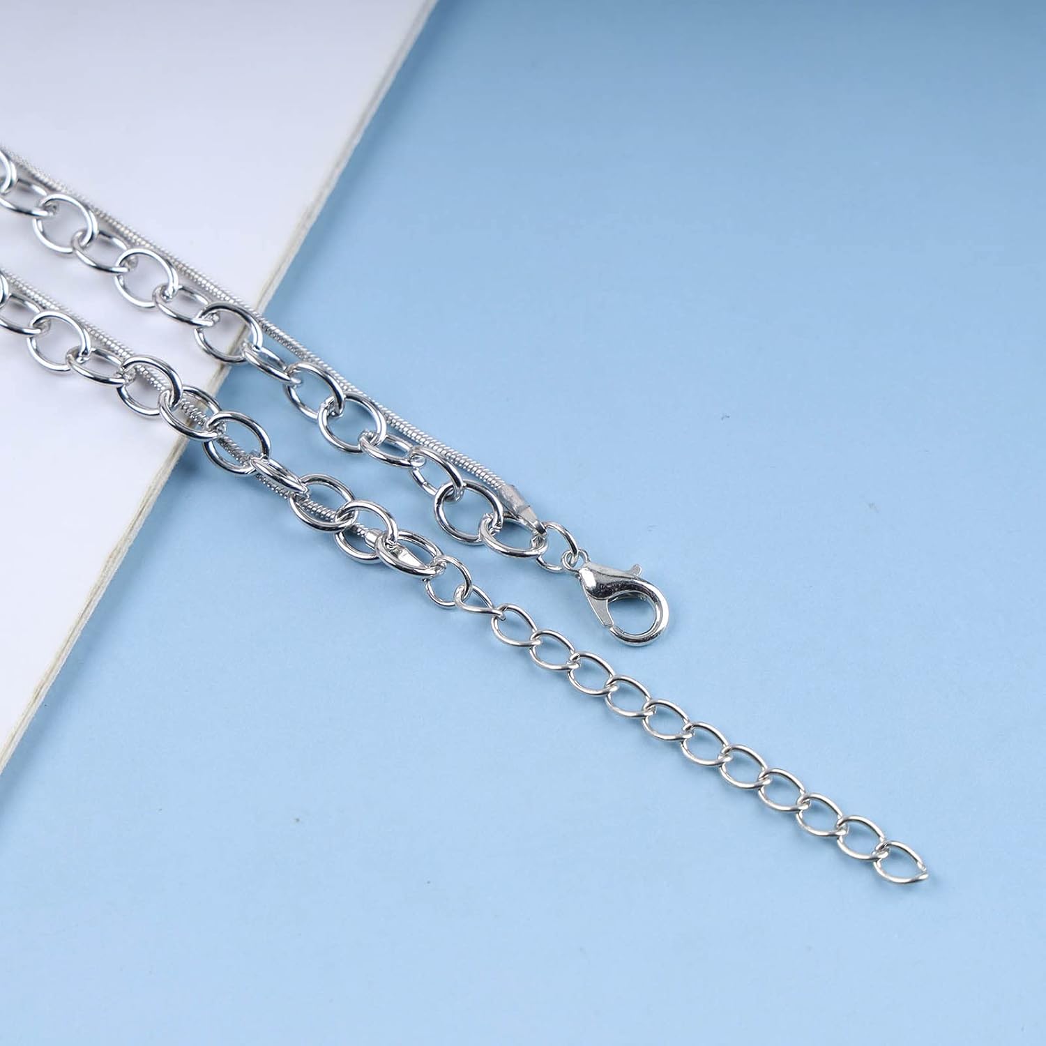 Vintage Layered Square Pendant Necklace Hammered Square Necklace Hollow Square Choker Necklace Gold Chunky Paperclip Chain Necklace Jewelry for Women (Gold) - Image 7