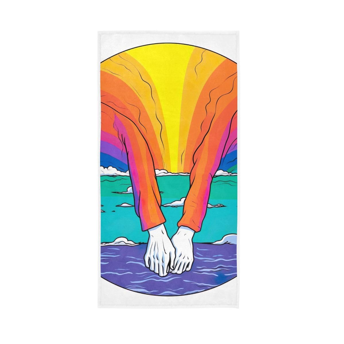 LSRCPD LGBT Hands Together Hand Towels for Bathroom, Hand Towel for Bathroom, Shower, Hotel, Spa 15 x 30 Inches
