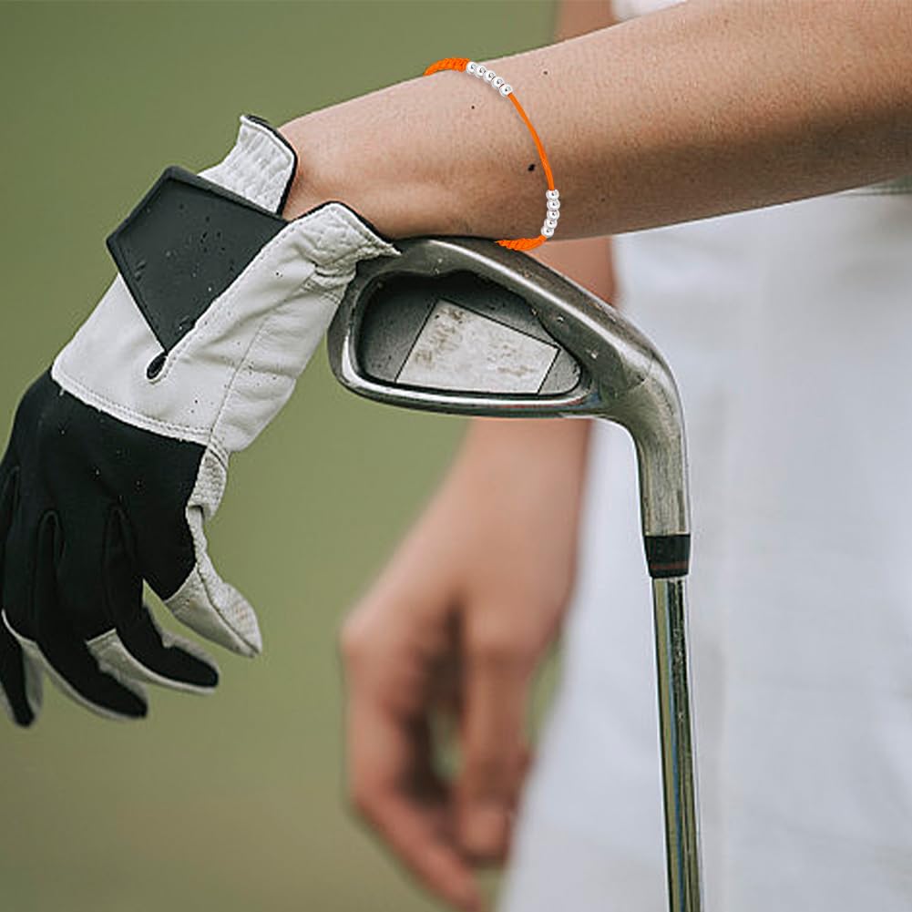 Pulsera de cuentas de golf de acero inoxidable, contador de puntuación ajustable para principiantes