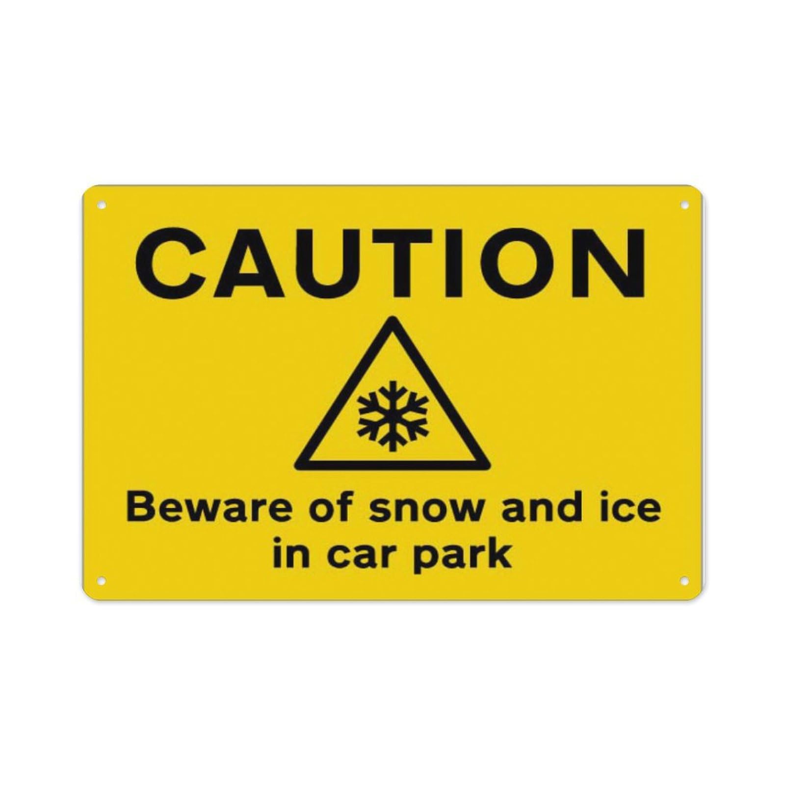 peiyeety Caution Beware Of Snow And Ice In Car Park Aluminum Tin Warning Signs For Home Outdoor Garden 8X12 Inches