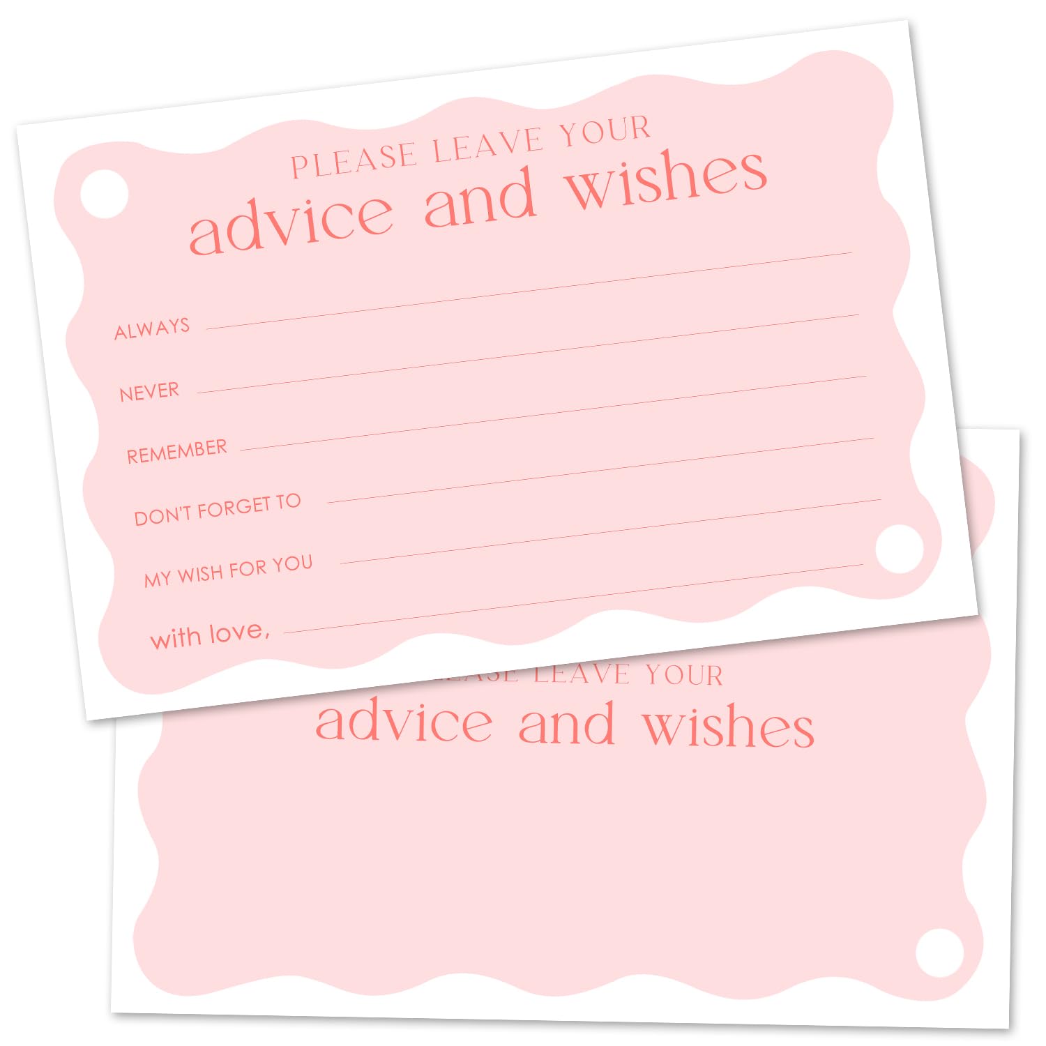 ZARYFANCHY Pink Advice And Wishes Cards For The Mr And Mrs, Blank Well Wishes For Baby Shower, Bridal Shower And Graduation Party, Wedding Advice