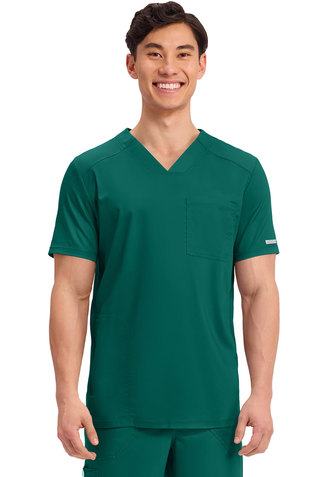 Cherokee Men's V-Neck Scrub Top with Mesh Yoke and Side Panels for Extra Breathability WW603