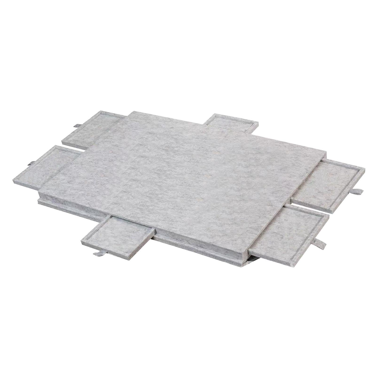 Tablero de Fieltro para, Mesa de Rompecabezas Antideslizante Que Ahorra Espacio, con 6 Cajones para El Hogar, Reuniones, Viajes Y Fiestas, Light Gray S