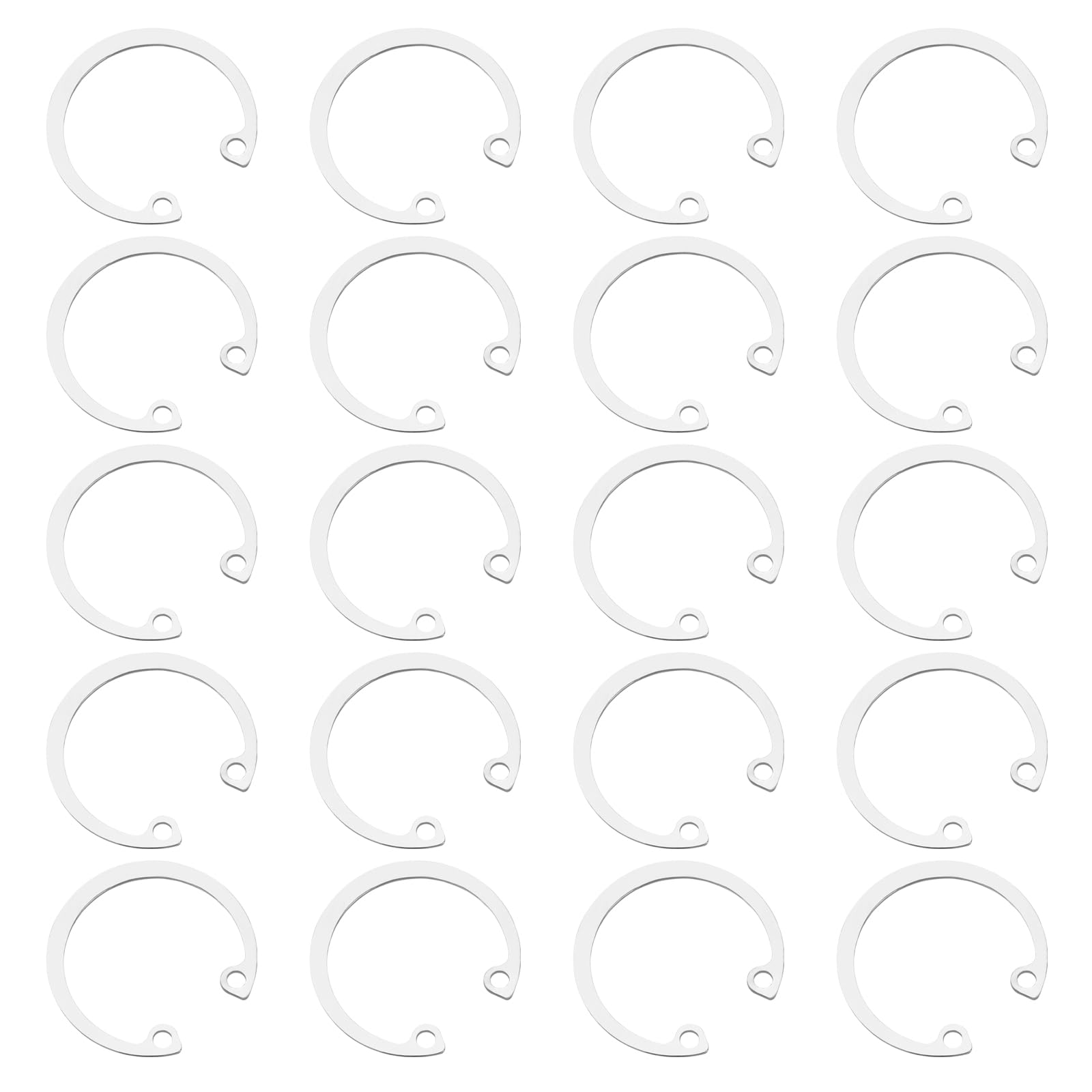 sourcing map 20Pcs 32mm Internal Retaining Ring Circlip, 304 Stainless Steel Internal Circlip Snap Rings C-Clips GB893 for Grooved Shafts Studs, Silver Tone