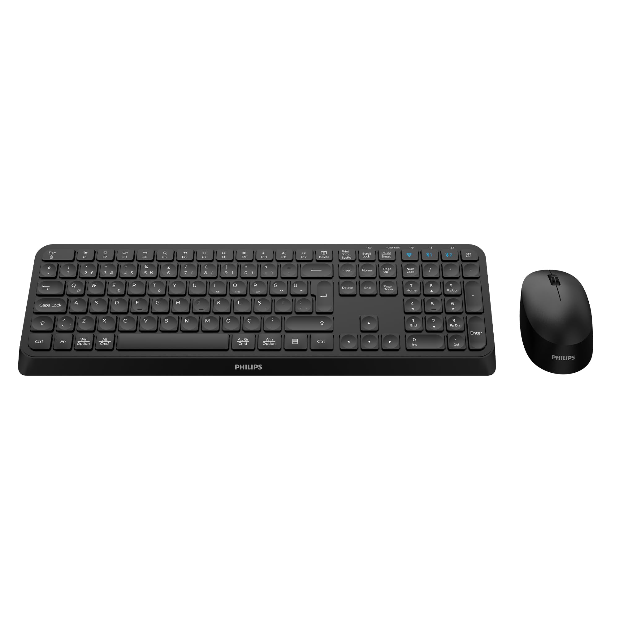 Philips SPT6407 Bluetooth Kablosuz Türkçe Q Klavye Mouse Seti Siyah