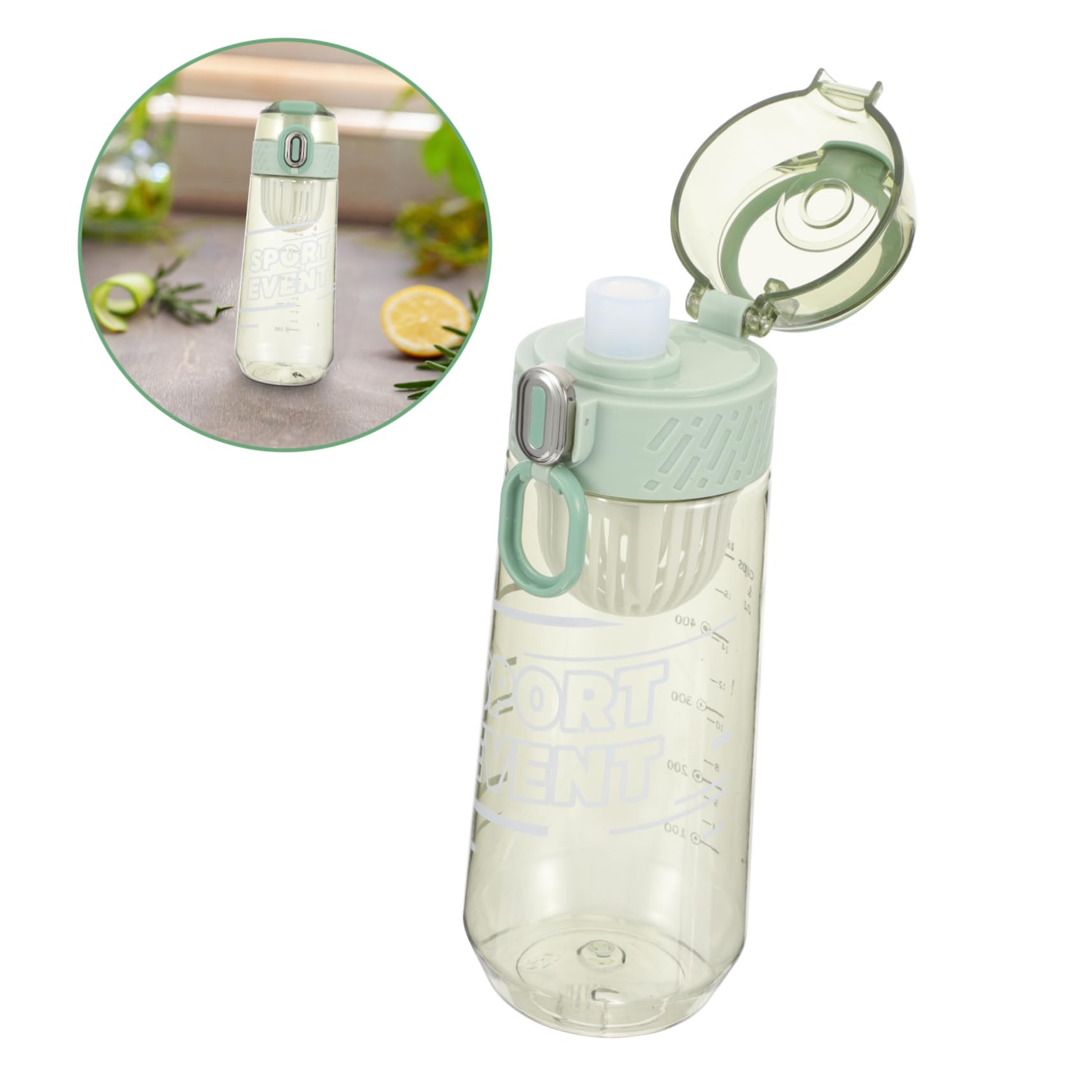 Hemobllo coppa sportiva Portatile bottiglie d'acqua pieghevoli bottiglia tumbler Bottiglia d'acqua all'aperto bottiglia d'acqua riutilizzabile PC Verde chiaro Riutilizzabile