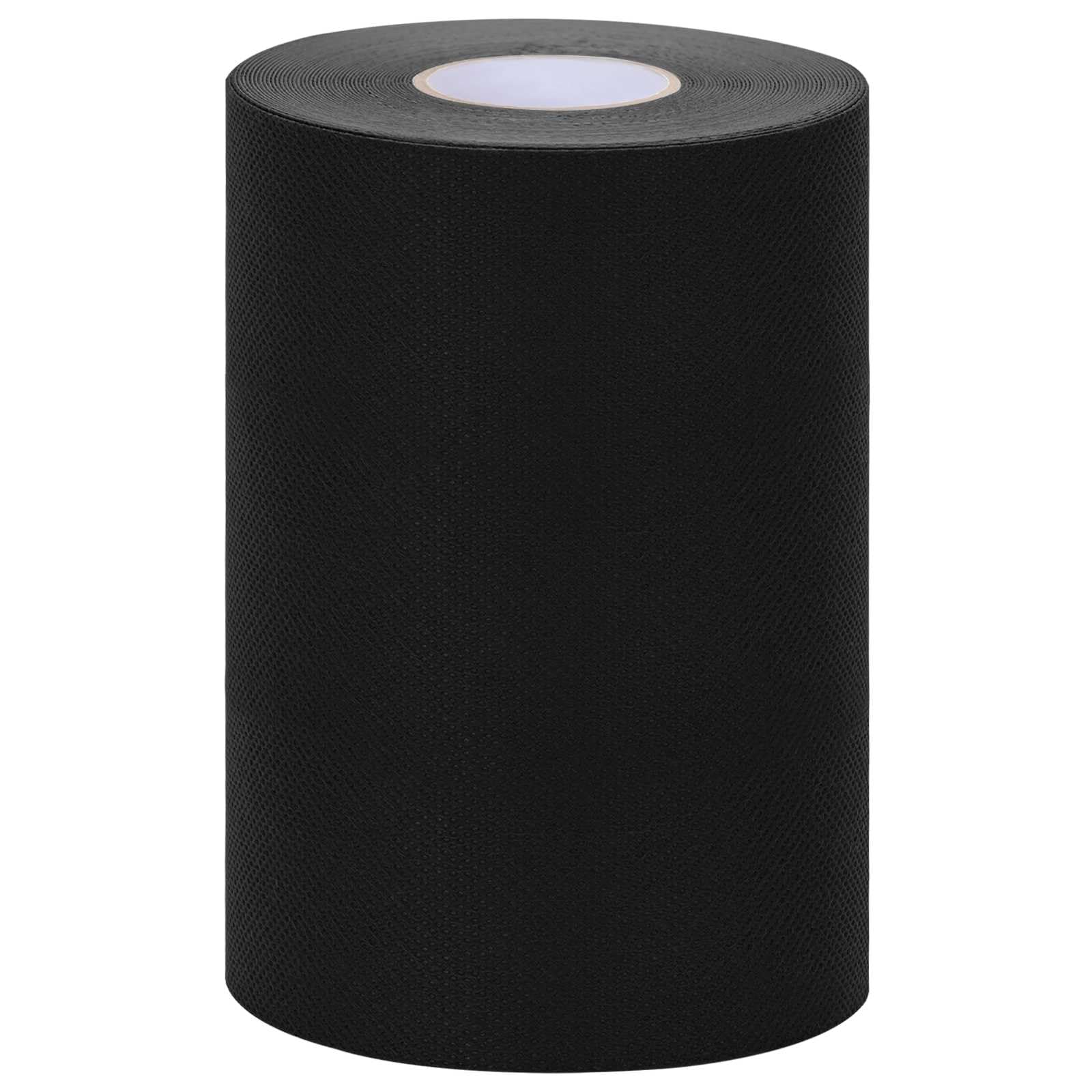 Mangloder Nastro autoadesivo per prato artificiale, nero, 15 cm x 10 m, in tessuto non tessuto, nastro biadesivo per balcone, giardino e terrazza, nastro di montaggio ritagliabile per superfici lisce