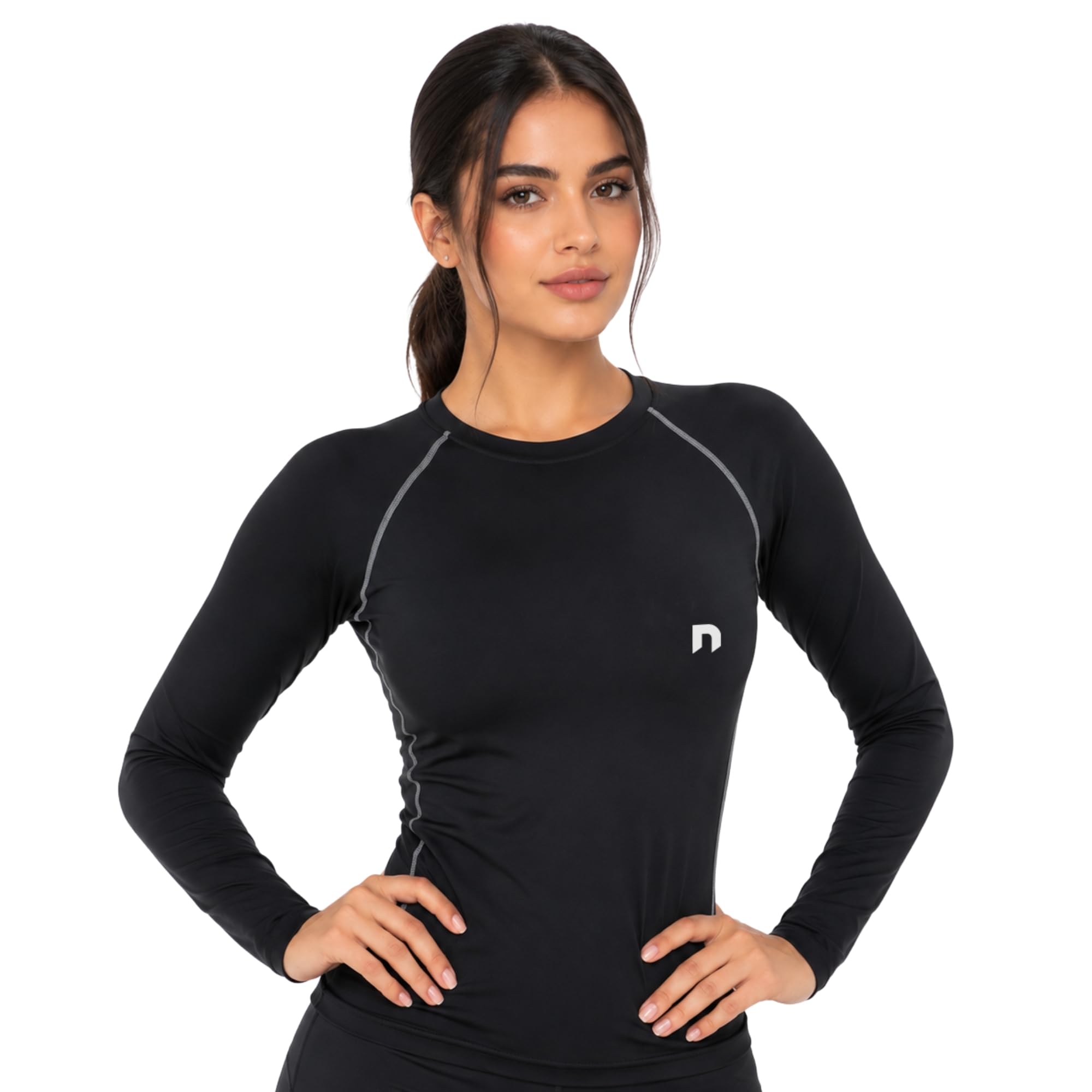 NEVER LOSE Women Compression T-Shirt Top Plain Athletic Fit Multi Sports Cycling, Cricket, Football, Badminton, Gym-picture-50