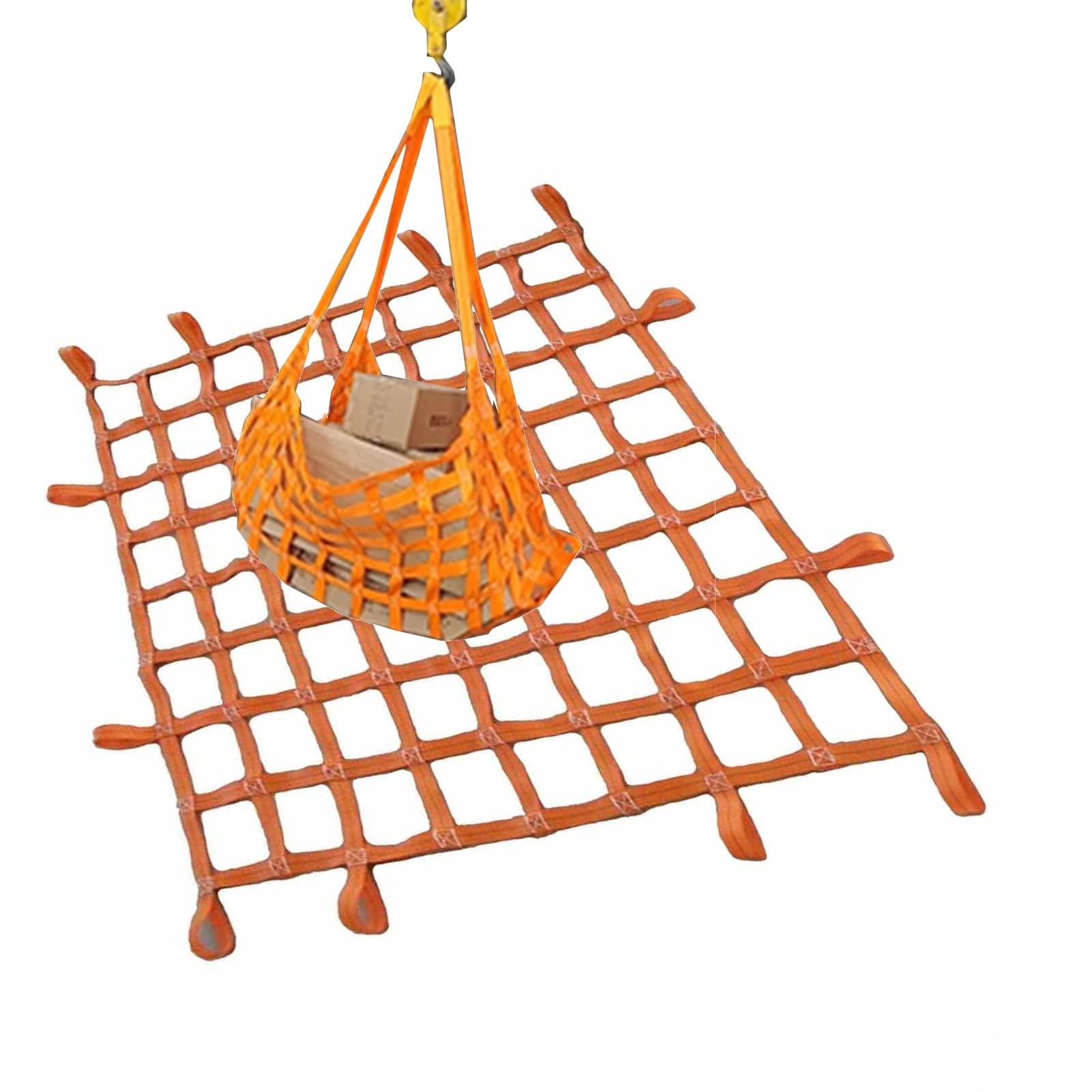 Hanging Lifting Cargo Net Polyester Cargo Sling Hanging Net Cargo Lifting Bag, Heavy Duty Motorbike Bungee Cargo, Kayak Deck Cargo Net, Stretchable Elastic Bike Load Cargo Securing Net(Color:B,Size: