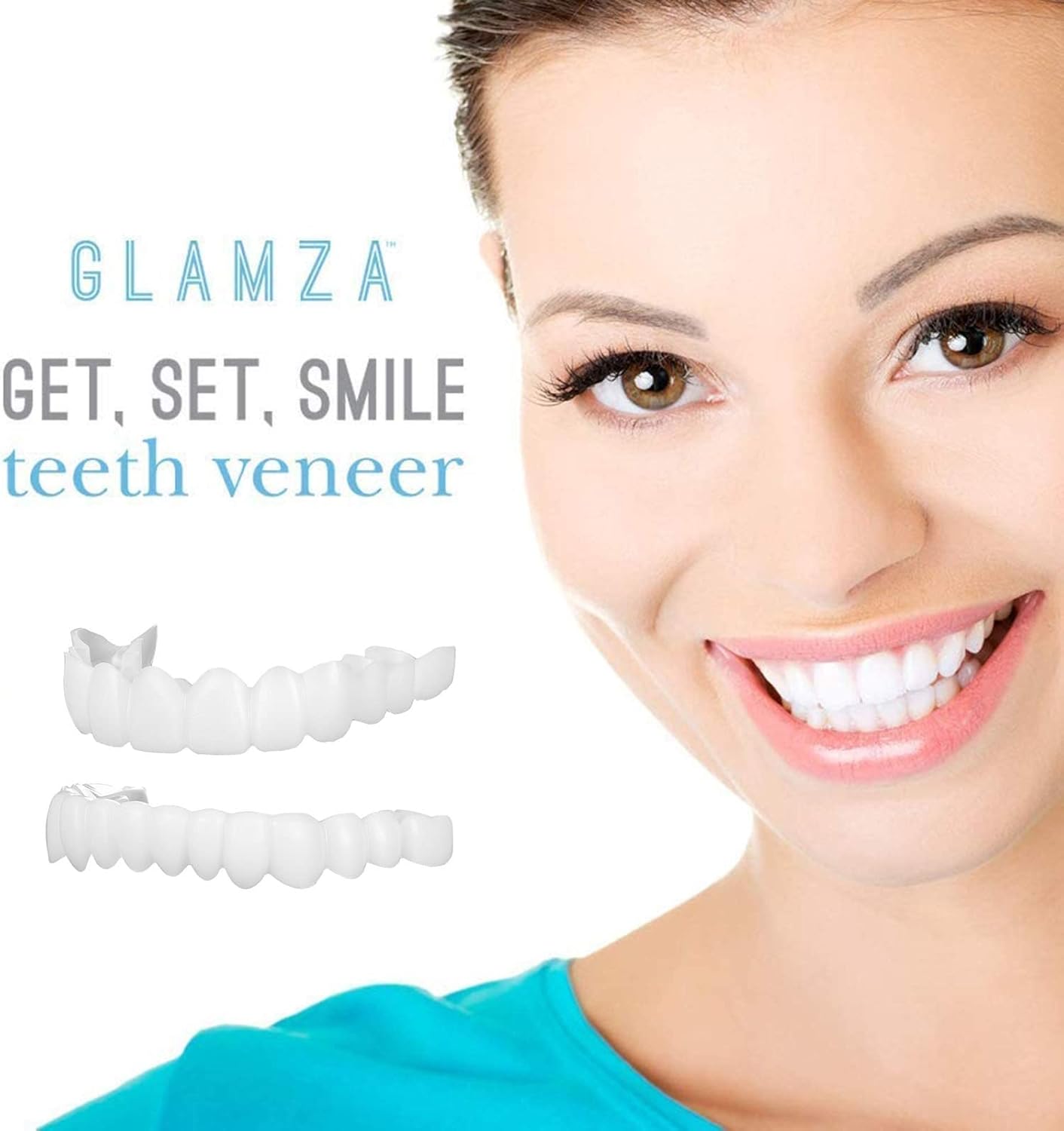 2 Pares Carillas Dentales Kit De Dientes Postizos Temporales, Dientes Estéticos, Cosméticos Dentadura Postiza Superior E Inferior Reutilizable Y Extraíble Para Cuidado Dental Blanqueamiento Dental
