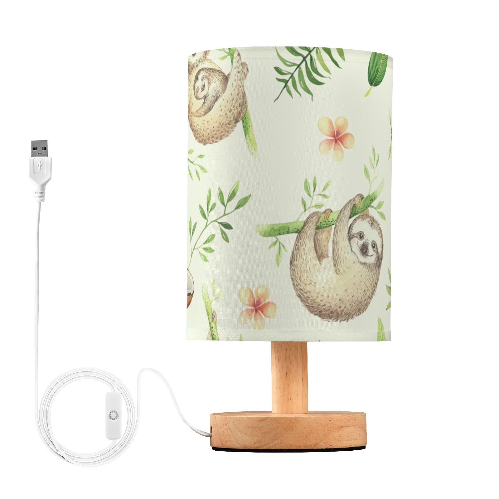 FRODOTGV Baby Animals Sloth Bedroom Lamps Night Stand Lamp Cylinder Lamp for Study Homes Desk Lights Dorm Room Farm Led Night Light — image 1