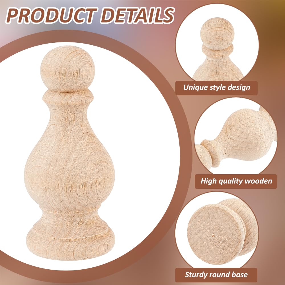 Embouts Sphériques En Bois Massif - Lot De 2 Boules Décoratives Pour Meubles, Escaliers, Tringles à Rideaux