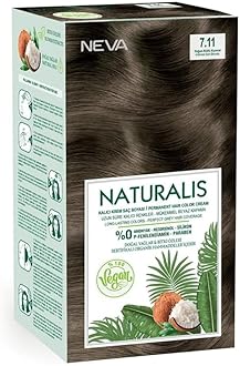NEVA Naturalis Permanent Hair Dye Set, Vegan,100% Gray Coverage, Organic, No Harmful Chemicals, GMO-Free, Long-Lasting Shine - INTENSE ASH BLONDE - 7.11